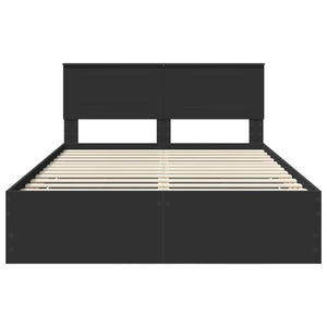 Σκελετός Κρεβατιού Μαύρο 140 x 190 cm Μηχανήματος Ξύλο