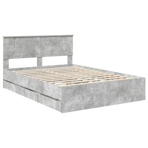 Σκελετός Κρεβατιού Σκυρόδεμα Γκρι 140 x 190 cm Μηχανήματος Ξύλο