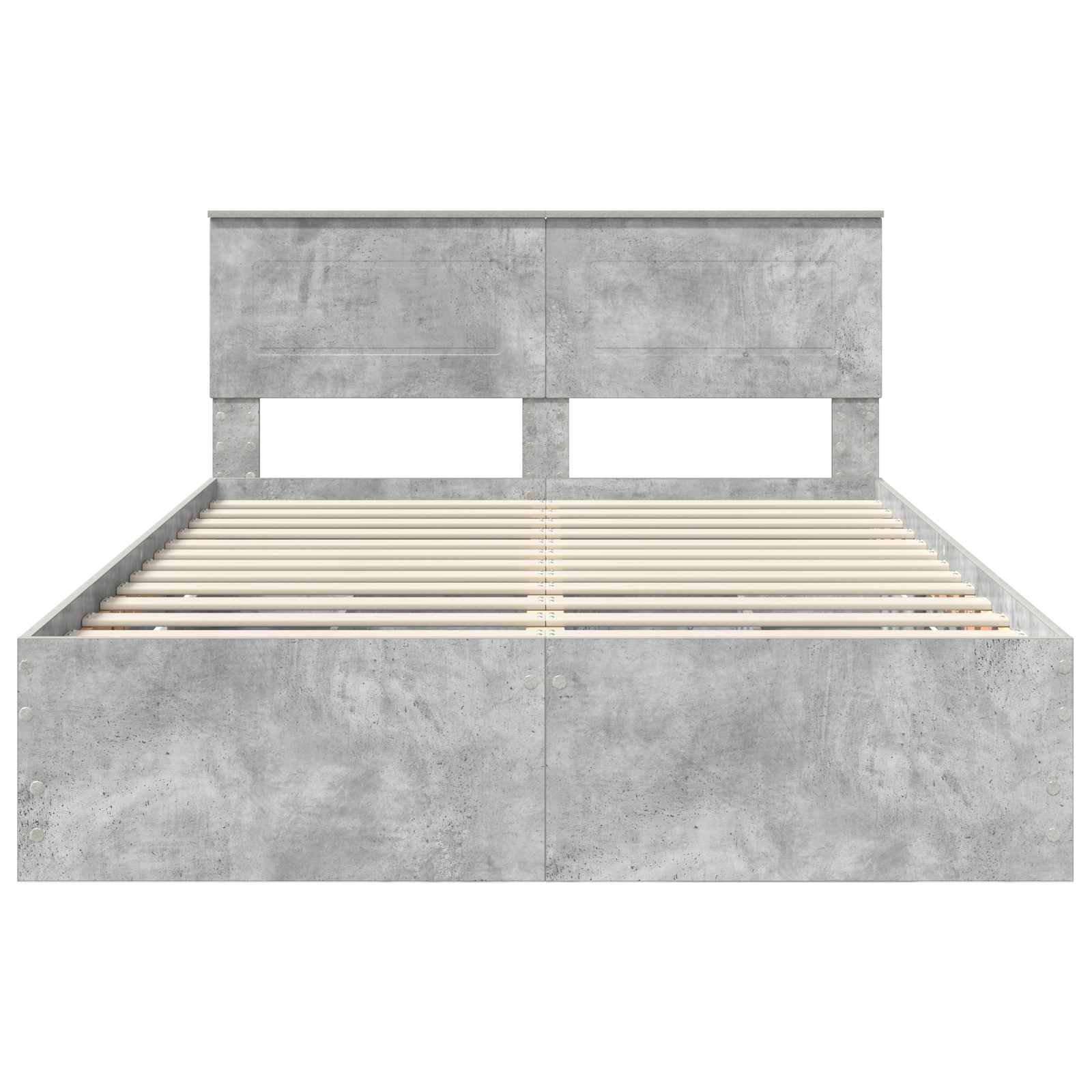 Σκελετός Κρεβατιού Σκυρόδεμα Γκρι 140 x 190 cm Μηχανήματος Ξύλο