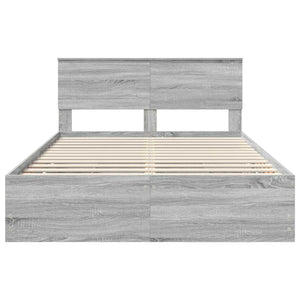 Σκελετός Κρεβατιού Γκρίζο Σονομα 140 x 200 cm Μηχανήματος Ξύλο