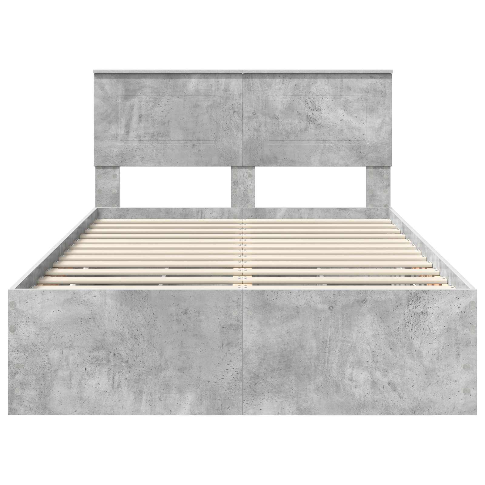 Σκελετός Κρεβατιού Σκυρόδεμα Γκρι 135 x 190 cm Μηχανήματος Ξύλο
