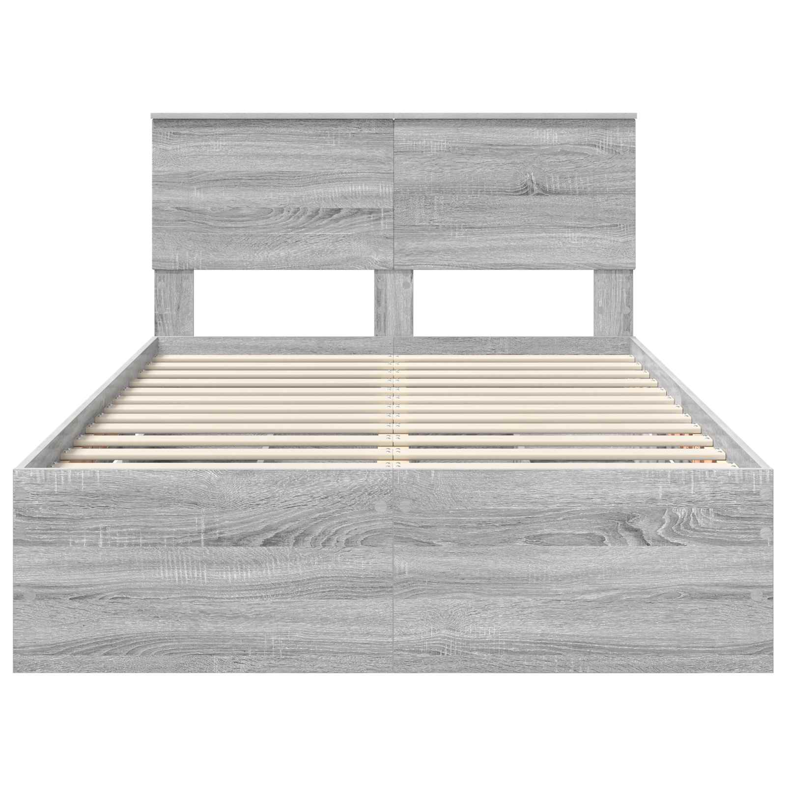Σκελετός Κρεβατιού Γκρίζο Σονομα 135 x 190 cm Μηχανήματος Ξύλο