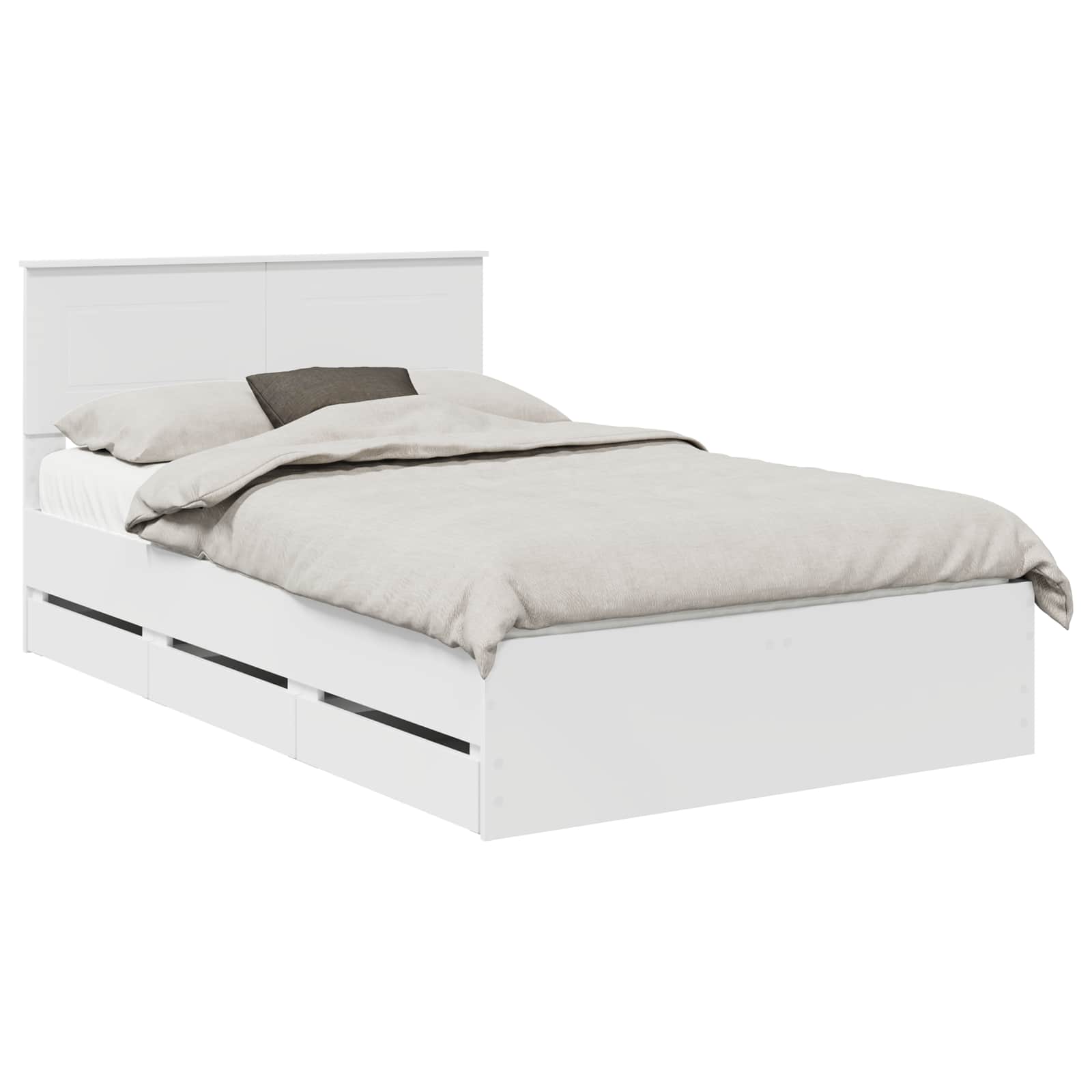 Σκελετός Κρεβατιού Λευκό 120 x 190 cm Μηχανήματος Ξύλο - Pakobazaar