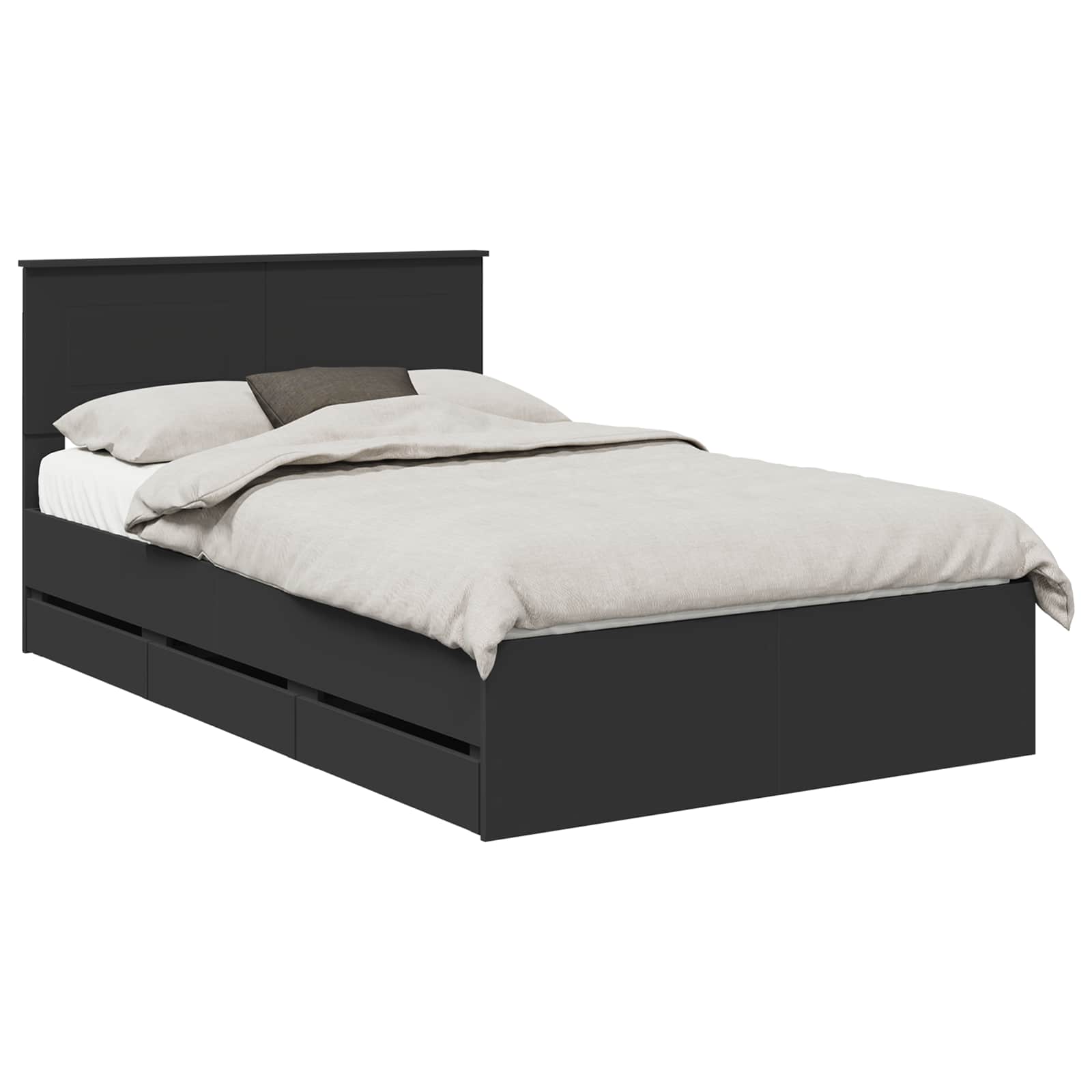 Σκελετός Κρεβατιού Μαύρο 120 x 190 cm Μηχανήματος Ξύλο