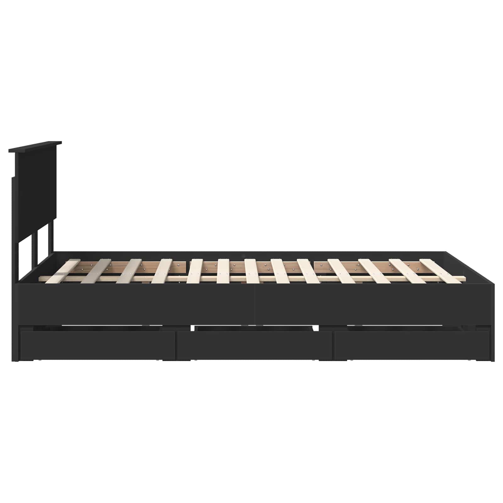 Σκελετός Κρεβατιού Μαύρο 120 x 190 cm Μηχανήματος Ξύλο