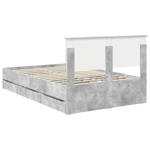 Σκελετός Κρεβατιού Σκυρόδεμα Γκρι 120 x 190 cm Μηχανήματος Ξύλο