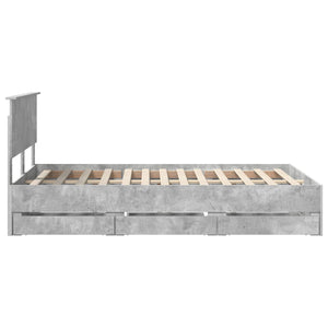 Σκελετός Κρεβατιού Σκυρόδεμα Γκρι 120 x 190 cm Μηχανήματος Ξύλο