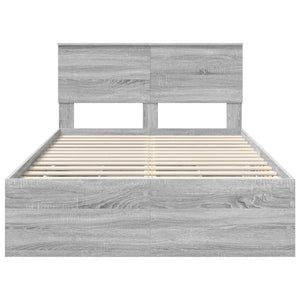 Σκελετός Κρεβατιού Γκρίζο Σονομα 120 x 190 cm Μηχανήματος Ξύλο