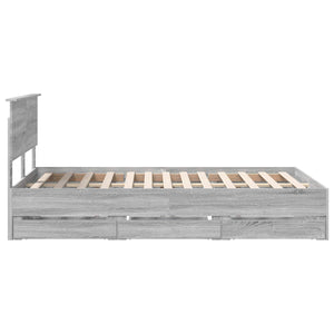 Σκελετός Κρεβατιού Γκρίζο Σονομα 120 x 190 cm Μηχανήματος Ξύλο