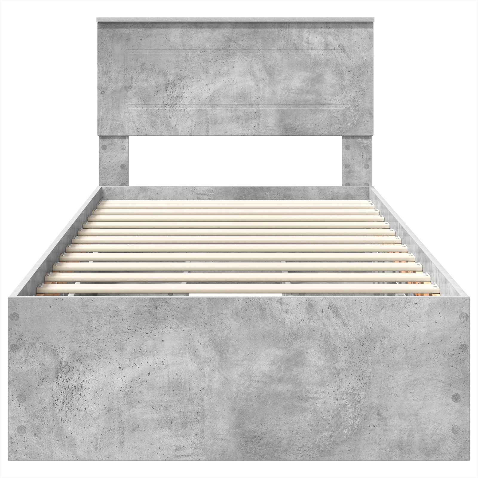 Σκελετός Κρεβατιού Σκυρόδεμα Γκρι 90 x 190 cm Μηχανήματος Ξύλο - Pakobazaar