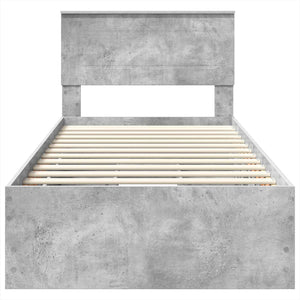 Σκελετός Κρεβατιού Σκυρόδεμα Γκρι 90 x 190 cm Μηχανήματος Ξύλο - Pakobazaar