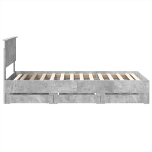 Σκελετός Κρεβατιού Σκυρόδεμα Γκρι 90 x 190 cm Μηχανήματος Ξύλο - Pakobazaar