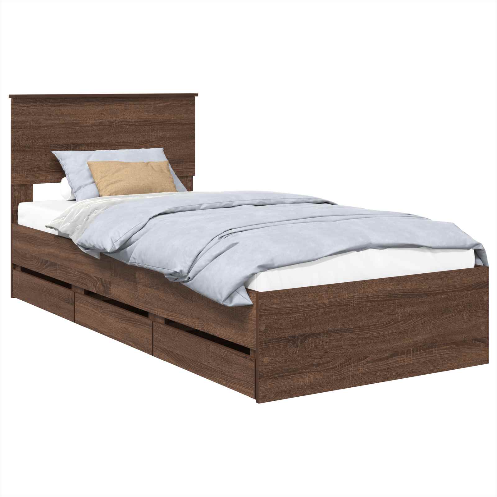 Σκελετός Κρεβατιού Καφέ δρυς 90 x 190 cm Μηχανήματος Ξύλο