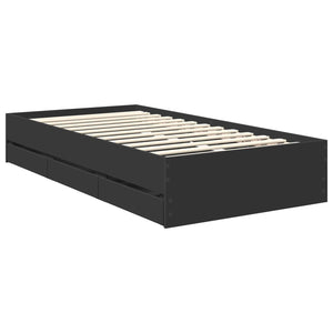 Σκελετός Κρεβατιού Μαύρο 90 x 200 cm Μηχανήματος Ξύλο - Pakobazaar
