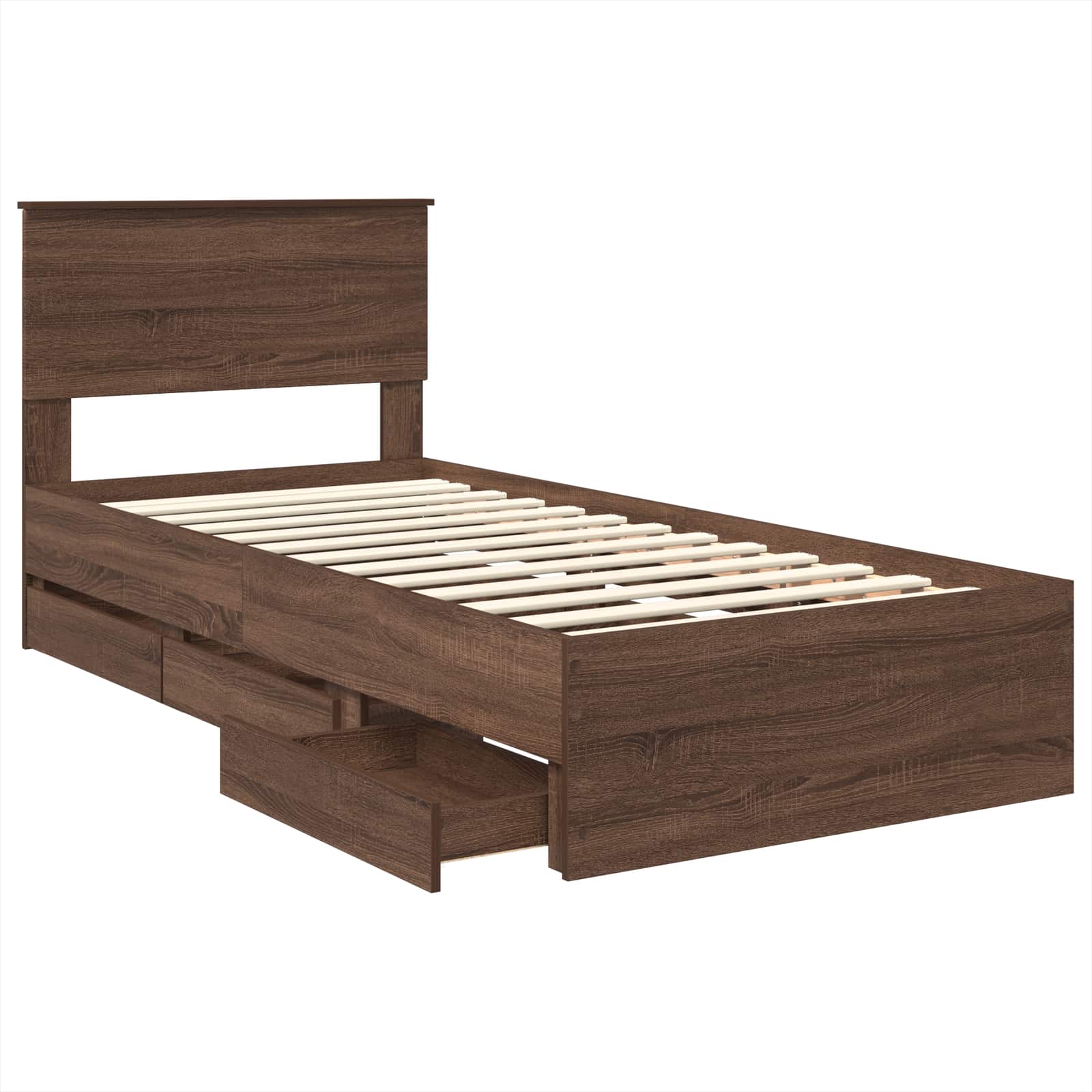 Σκελετός Κρεβατιού Καφέ δρυς 90 x 200 cm Μηχανήματος Ξύλο