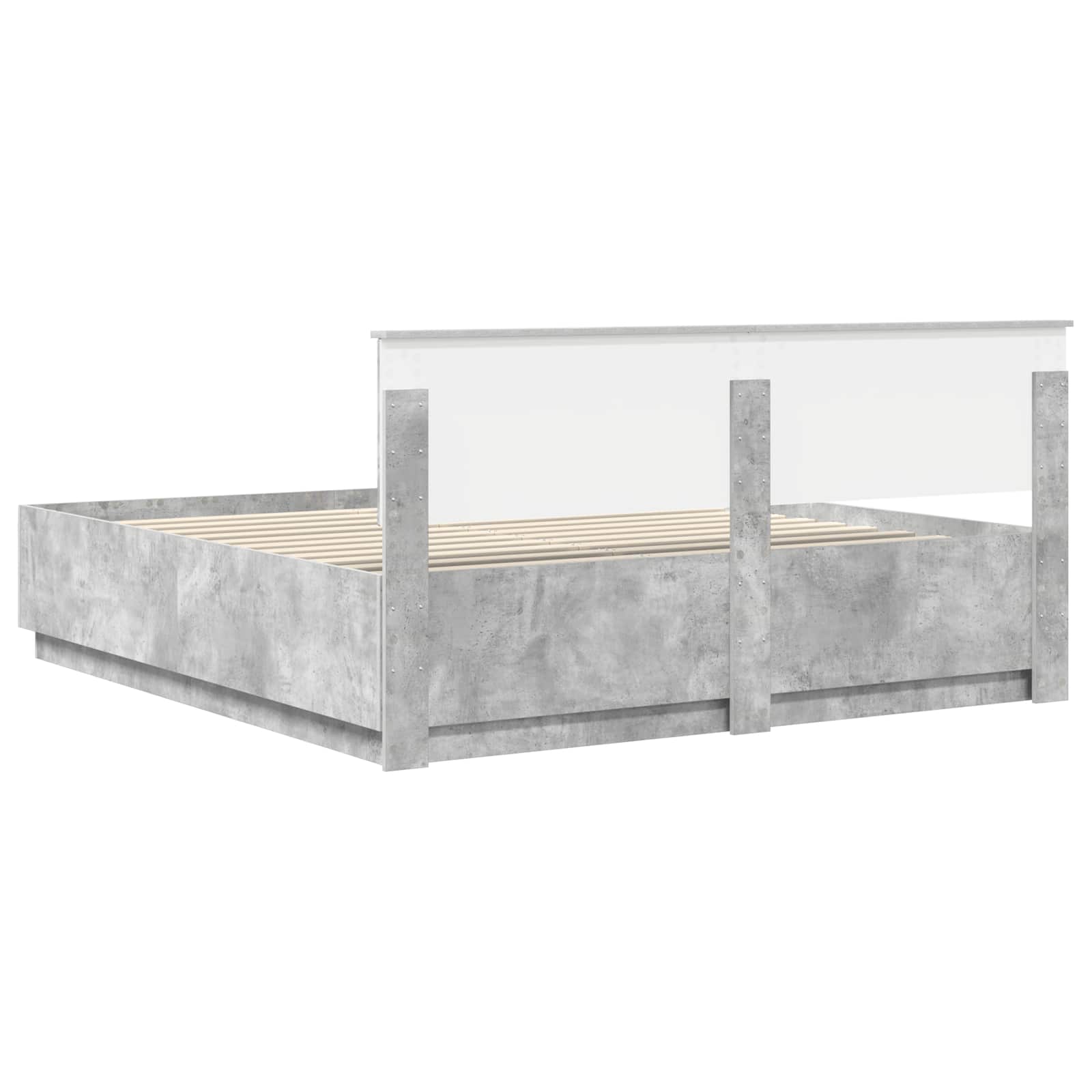 Σκελετός Κρεβατιού με κεφαλάρι Σκυρόδεμα Γκρι 200 x 200 cm