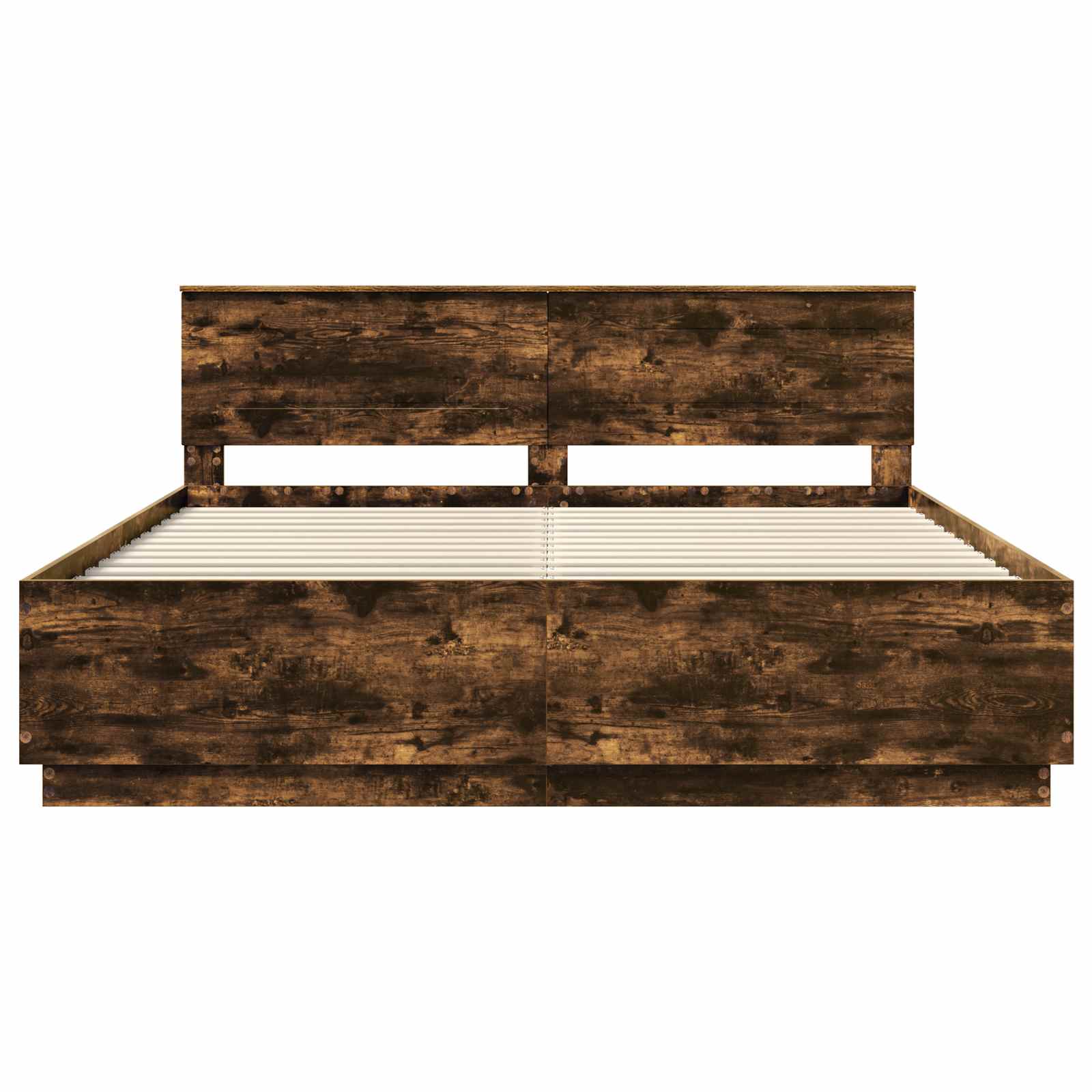 Σκελετός Κρεβατιού με κεφαλάρι Καπνιστό Δρύς 200 x 200 cm