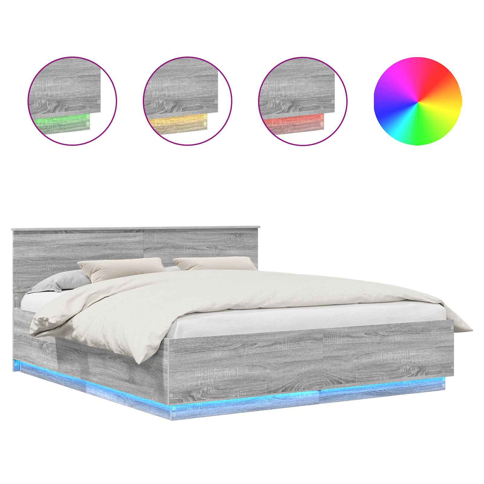 Σκελετός Κρεβατιού με κεφαλάρι Γκρίζο Σονομα 200 x 200 cm