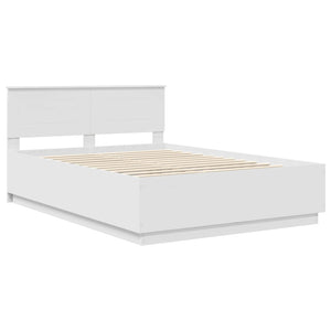 Σκελετός Κρεβατιού Λευκό 160 x 200 cm Επεξεργασμένο Ξύλο - Pakobazaar