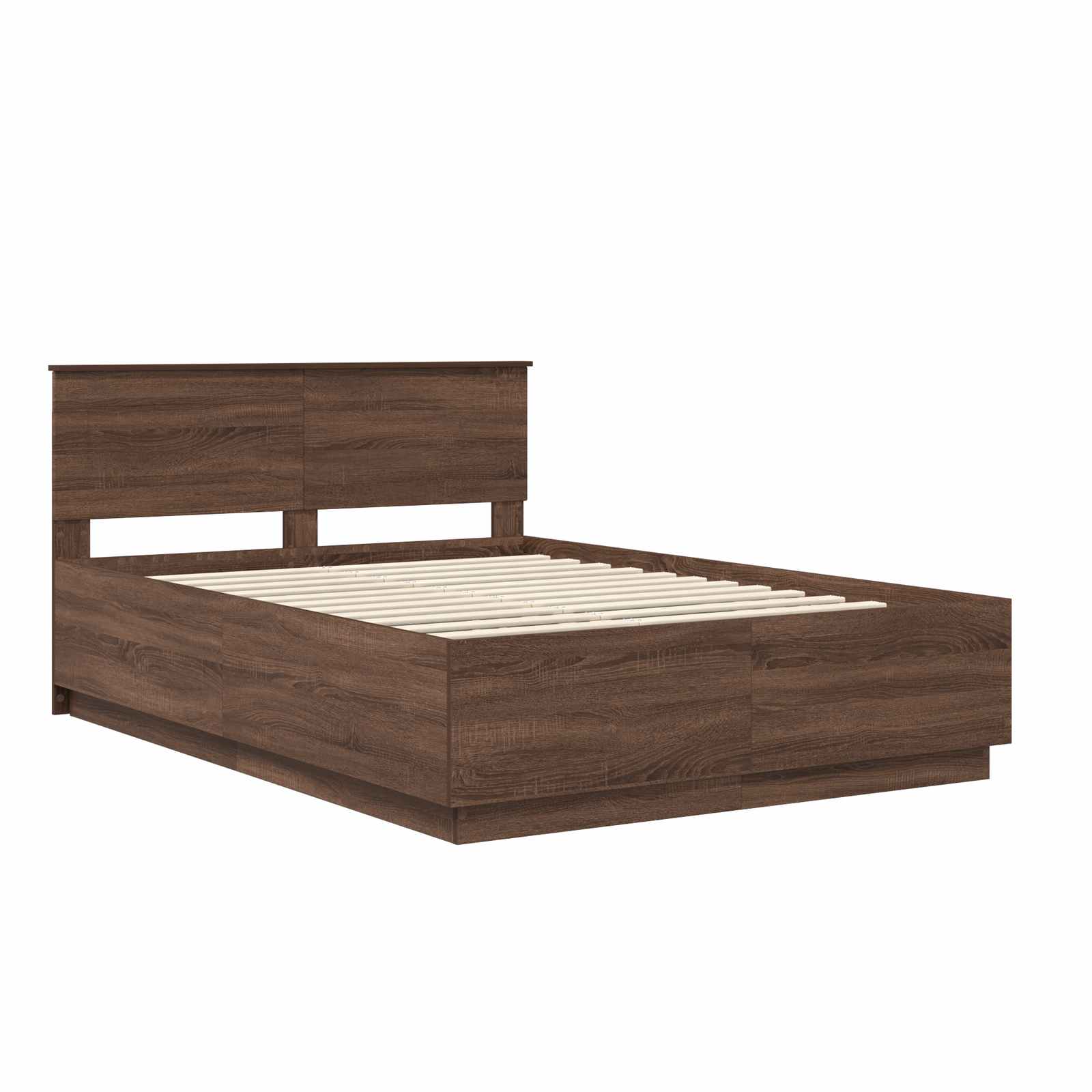 Σκελετός Κρεβατιού Καφέ δρυς 150 x 200 cm Επεξεργασμένο ξύλο