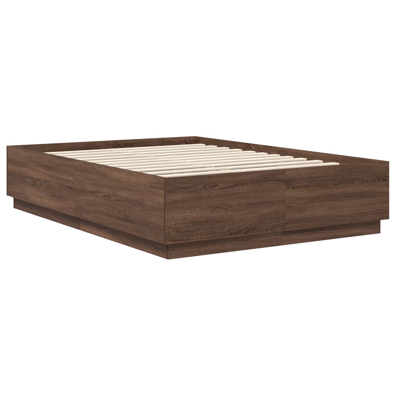Σκελετός Κρεβατιού Καφέ δρυς 150 x 200 cm Επεξεργασμένο ξύλο