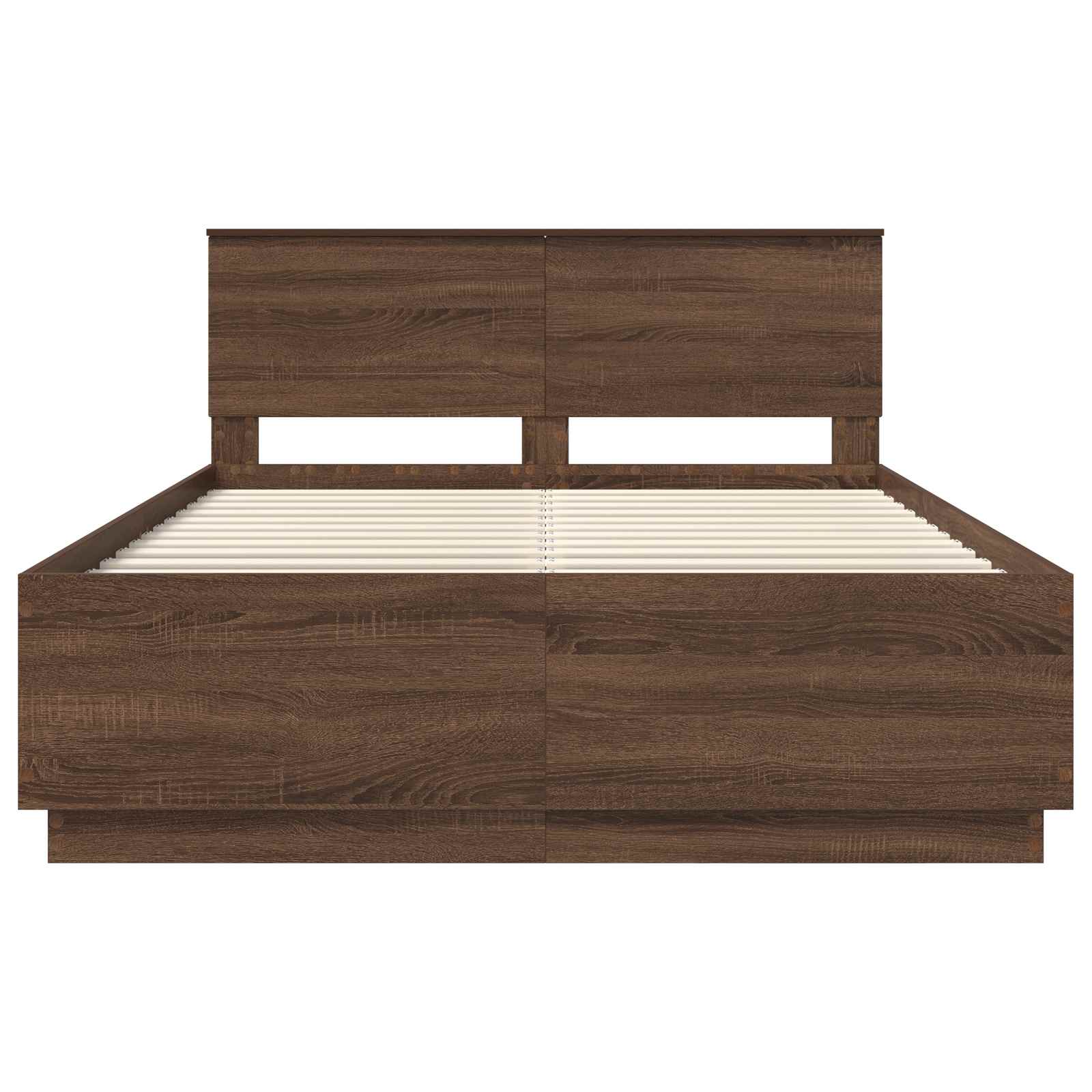 Σκελετός Κρεβατιού Καφέ δρυς 150 x 200 cm Επεξεργασμένο ξύλο