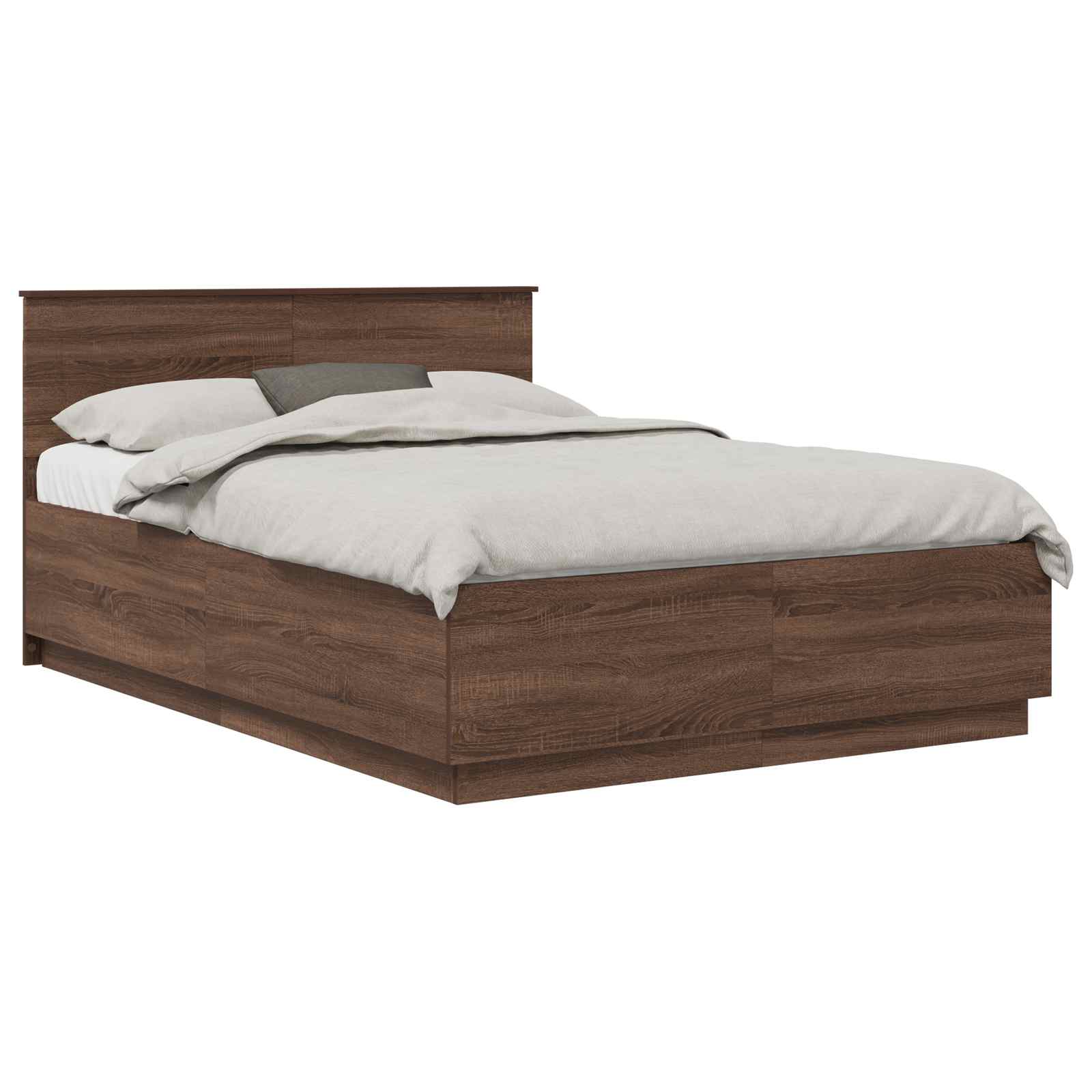 Σκελετός Κρεβατιού Καφέ δρυς 150 x 200 cm Επεξεργασμένο ξύλο