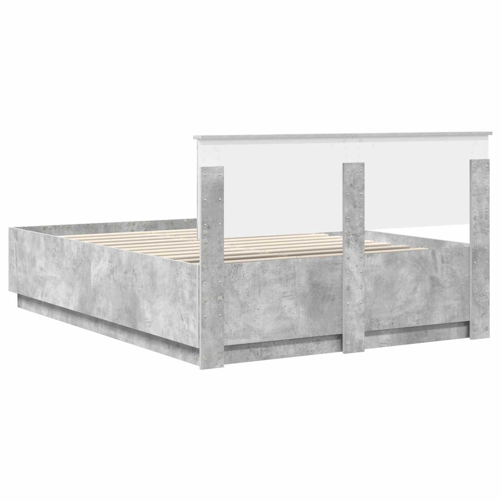 Σκελετός Κρεβατιού με κεφαλάρι Σκυρόδεμα Γκρι 140 x 200 cm - Pakobazaar