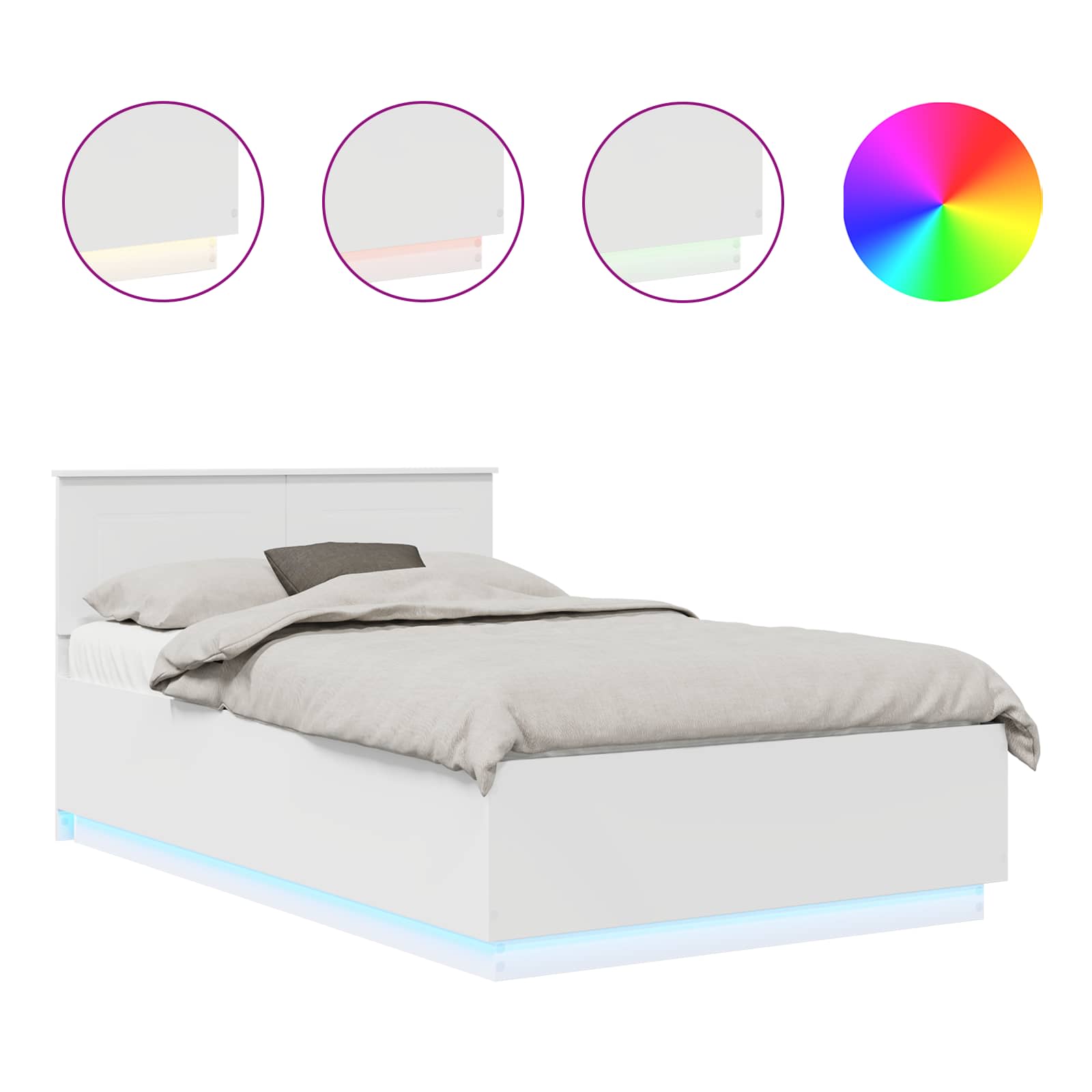 Σκελετός Κρεβατιού Λευκό 135 x 190 cm Επεξεργασμένο ξύλο