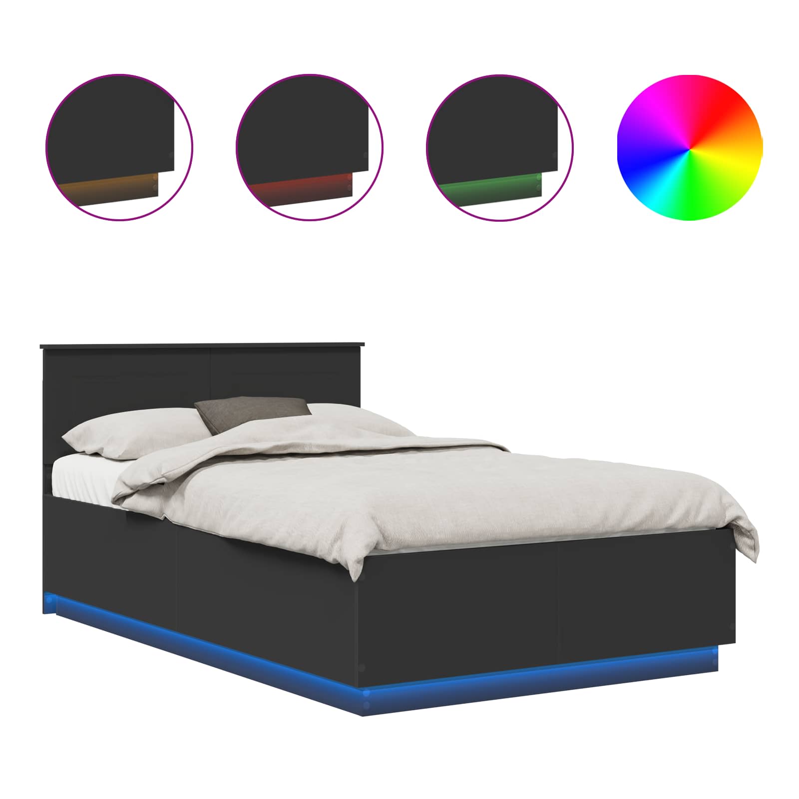 Σκελετός Κρεβατιού Μαύρο 120 x 190 cm Επεξεργασμένο ξύλο