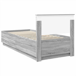 Σκελετός Κρεβατιού Γκρίζο Σονομα 90 x 190 cm Επεξεργασμένο Ξύλο - Pakobazaar