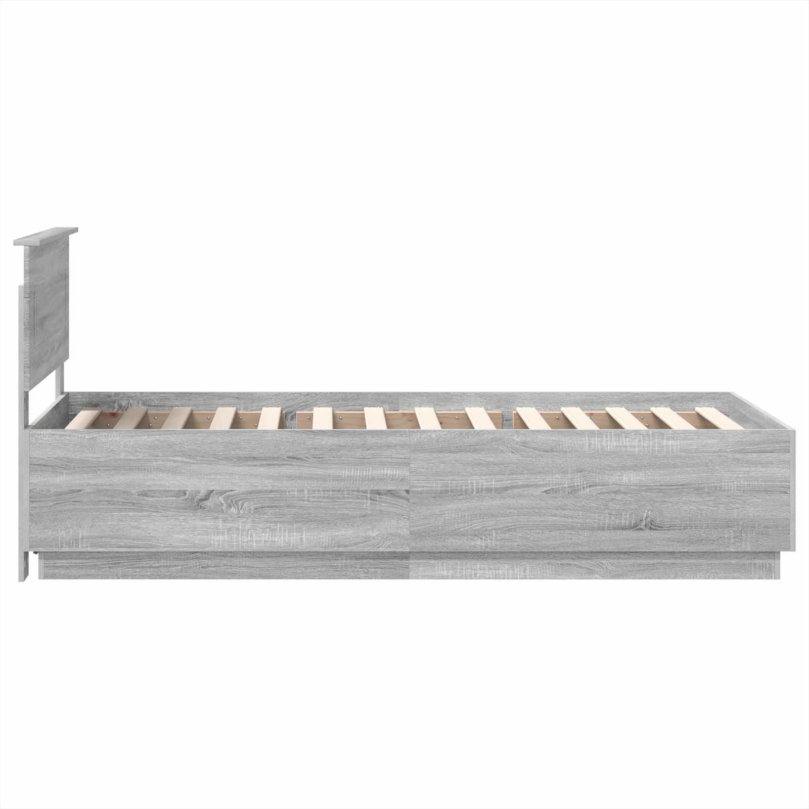 Σκελετός Κρεβατιού Γκρίζο Σονομα 90 x 190 cm Επεξεργασμένο ξύλο