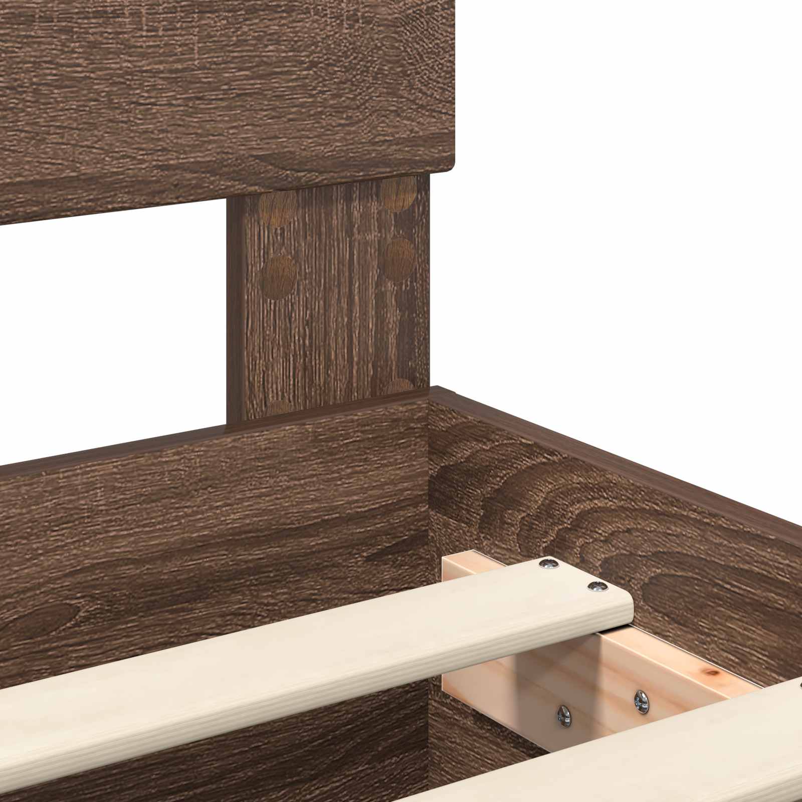 Σκελετός Κρεβατιού Καφέ δρυς 90 x 190 cm Επεξεργασμένο ξύλο