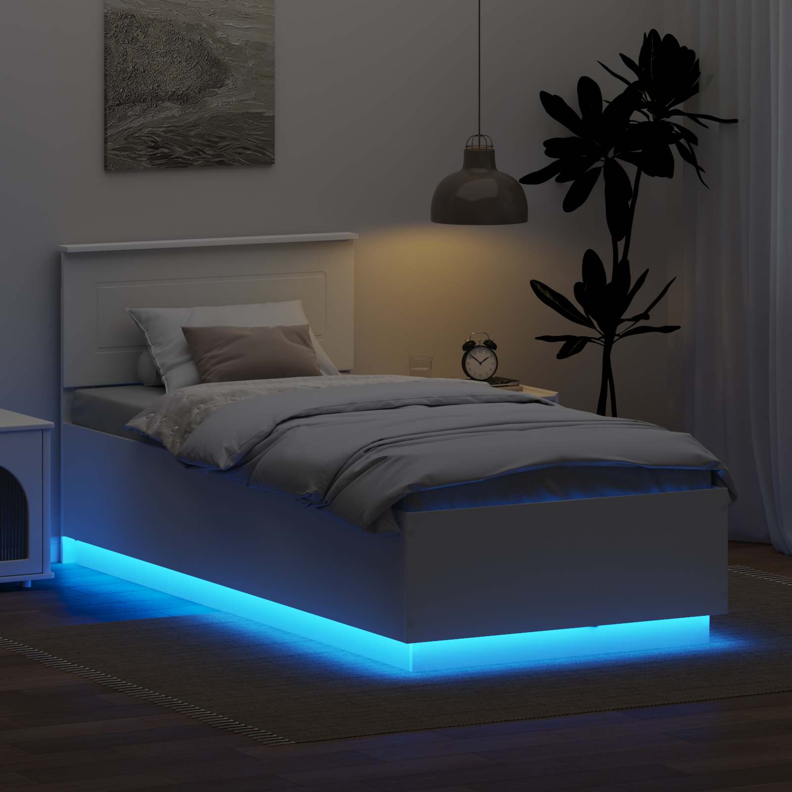 Σκελετός Κρεβατιού Λευκό 70 x 190 cm Επεξεργασμένο ξύλο