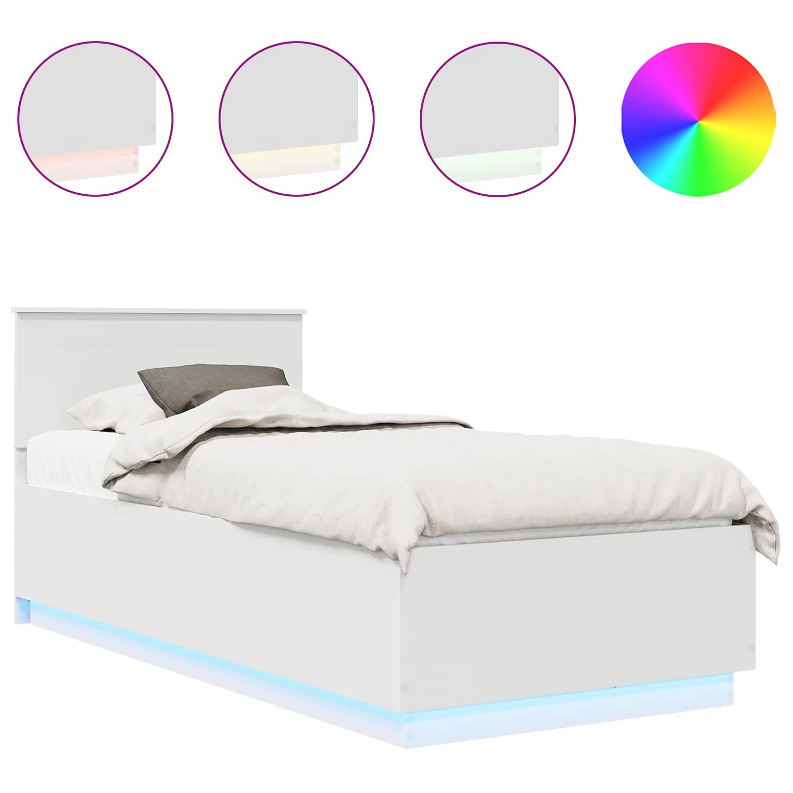 Σκελετός Κρεβατιού Λευκό 70 x 190 cm Επεξεργασμένο ξύλο