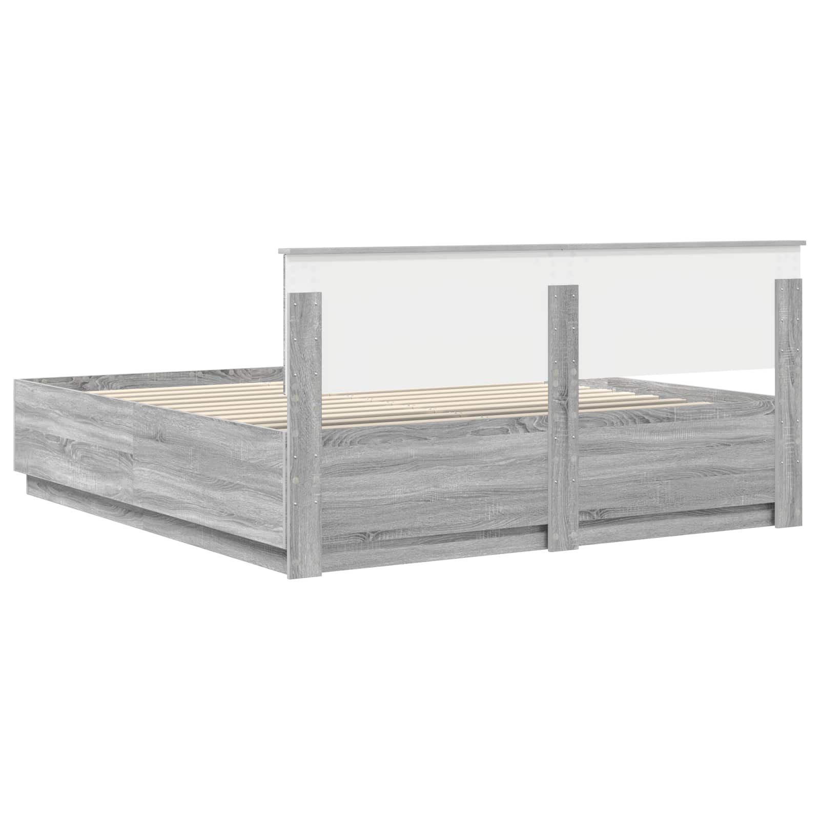 Σκελετός Κρεβατιού Γκρι Sonoma 200 x 200 cm Επεξεργασμένο Ξύλο