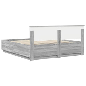 Σκελετός Κρεβατιού Γκρι Sonoma 200 x 200 cm Επεξεργασμένο Ξύλο