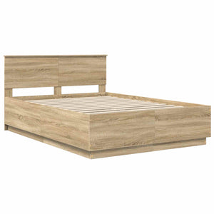 Σκελετός Κρεβατιού Sonoma Δρυς 140 x 190 cm Επεξεργασμένο Ξύλο