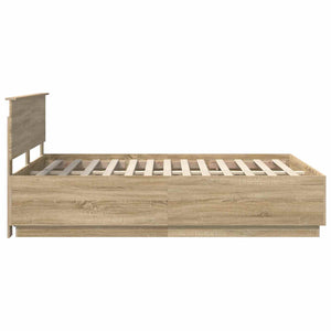 Σκελετός Κρεβατιού Sonoma Δρυς 140 x 190 cm Επεξεργασμένο Ξύλο