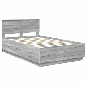 Σκελετός Κρεβατιού Γκρι Sonoma 135 x 190 cm Επεξεργασμένο Ξύλο