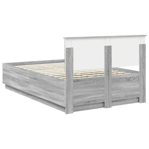 Σκελετός Κρεβατιού Γκρι Sonoma 135 x 190 cm Επεξεργασμένο Ξύλο