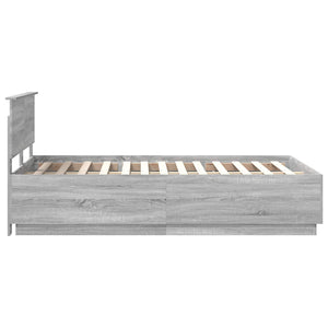 Σκελετός Κρεβατιού Γκρι Sonoma 135 x 190 cm Επεξεργασμένο Ξύλο