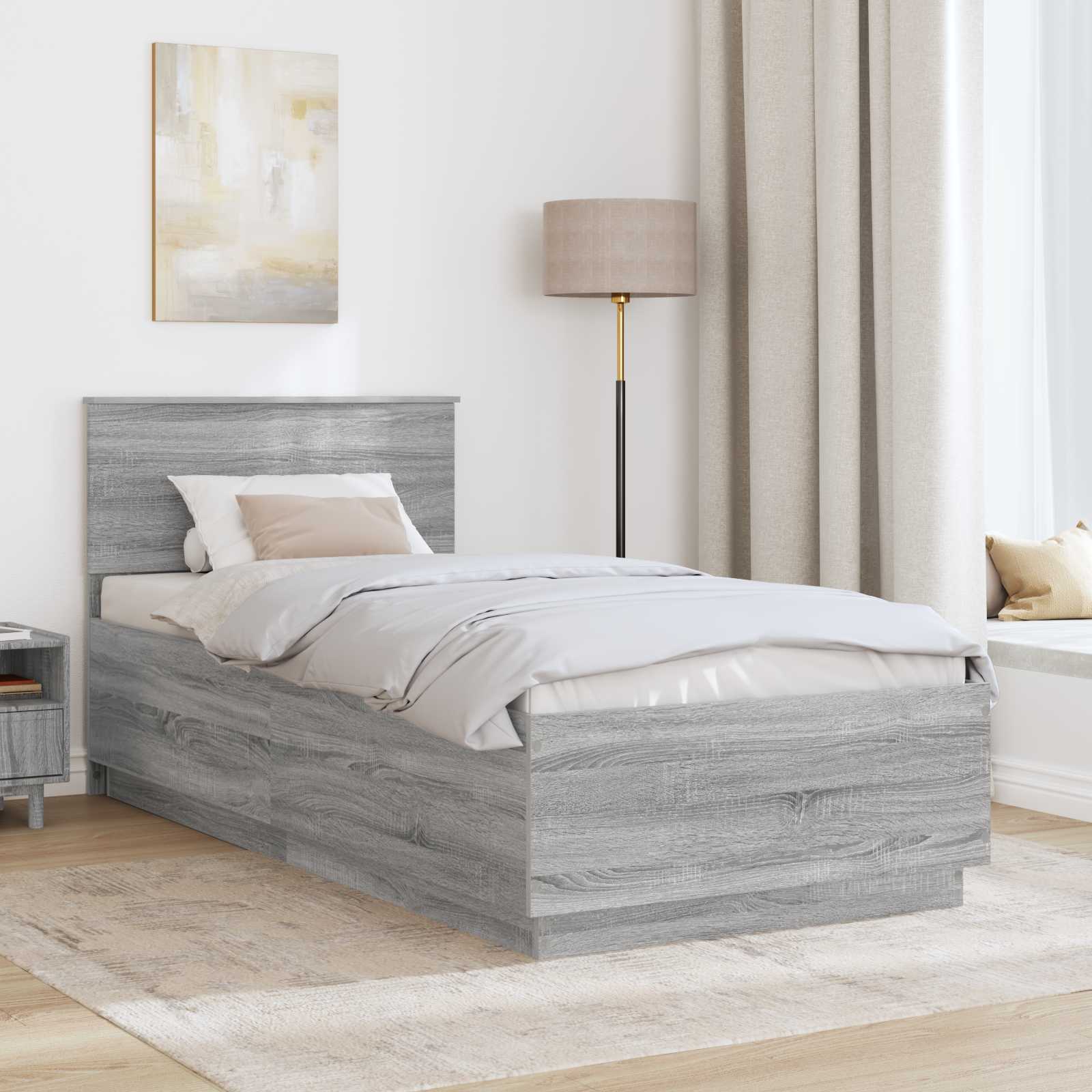 Σκελετός Κρεβατιού Γκρι Sonoma 70 x 190 cm Επεξεργασμένο Ξύλο