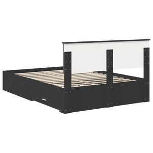 Σκελετός Κρεβατιού Μαύρο 140 x 190 cm Επεξεργασμένο Ξύλο