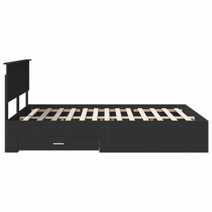 Σκελετός Κρεβατιού Μαύρο 140 x 190 cm Επεξεργασμένο Ξύλο