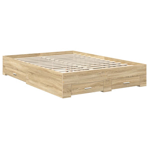Σκελετός Κρεβατιού Δρύς Sonoma 140 x 190 cm Επεξεργασμένο Ξύλο