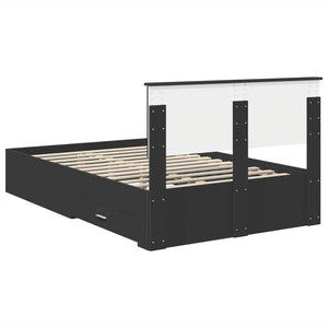 Σκελετός Κρεβατιού Μαύρο 135 x 190 cm Επεξεργασμένο Ξύλο