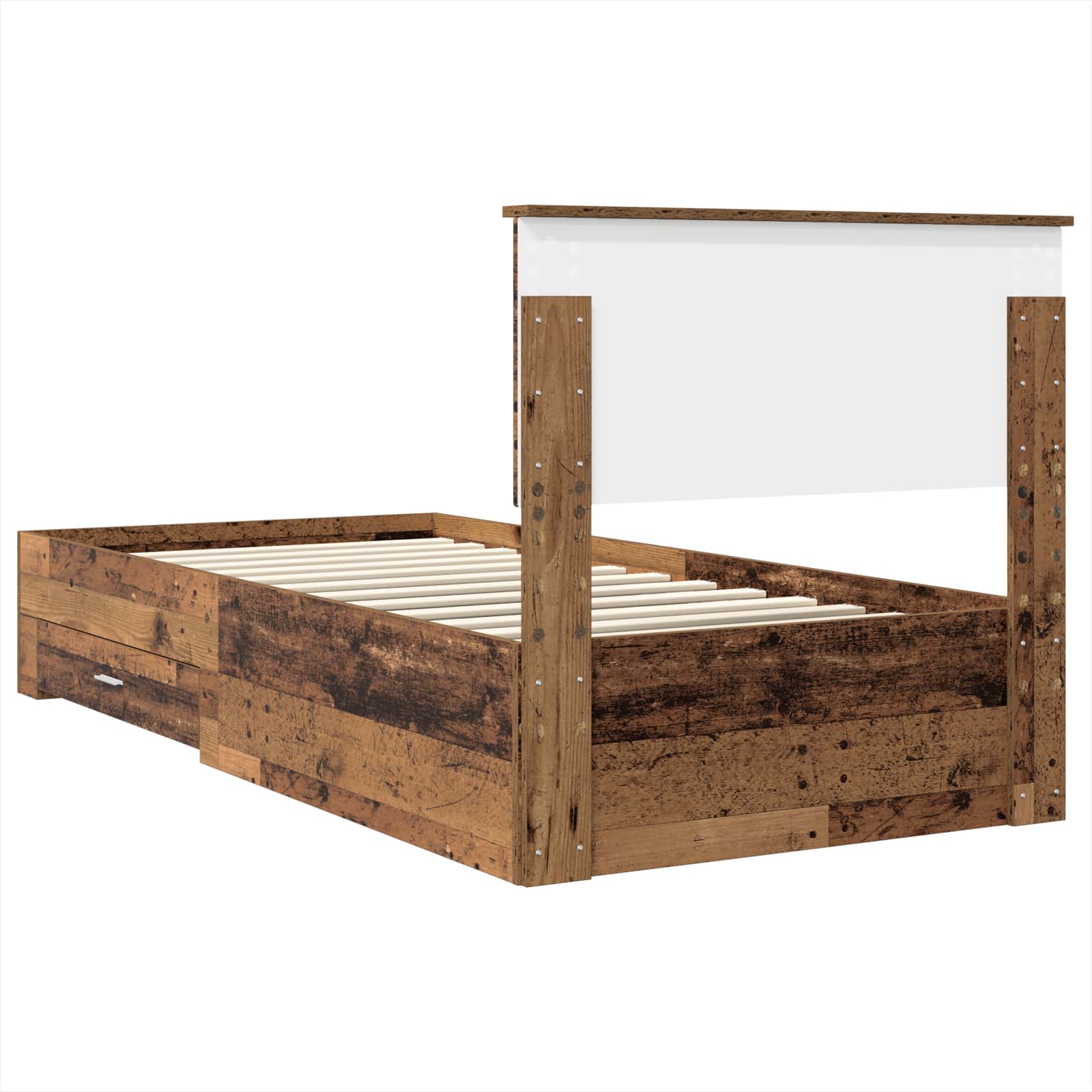 Σκελετός Κρεβατιού Παλιό ξύλο 90 x 190 cm Επεξεργασμένο ξύλο