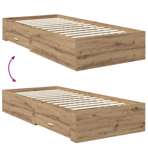 Σκελετός Κρεβατιού Artisan Oak 90 x 190 cm Επεξεργασμένο Ξύλο