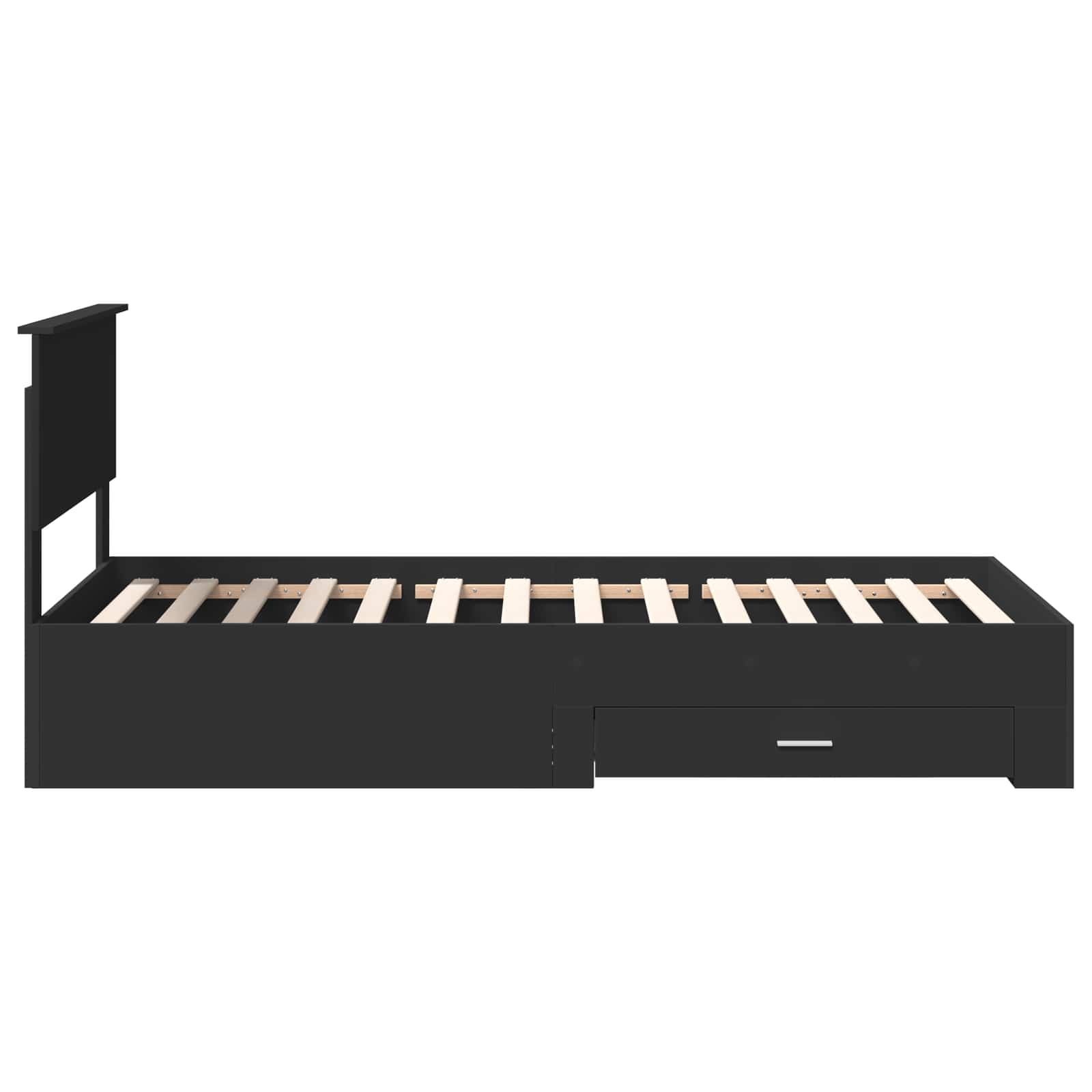 Σκελετός Κρεβατιού με κεφαλάρι Μαύρο και Ασημί 75 x 190 cm